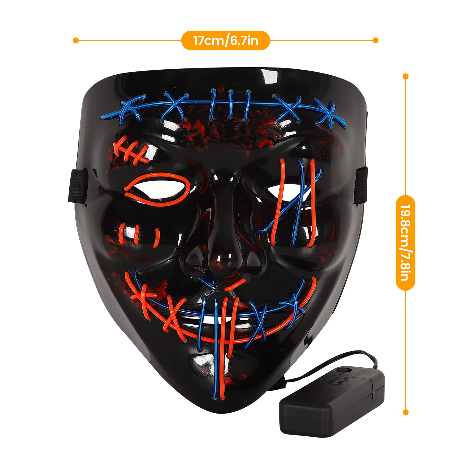 3 PACK Halloween Scary Mask LE - Led Purge Mask Halloween ulasan dan harga