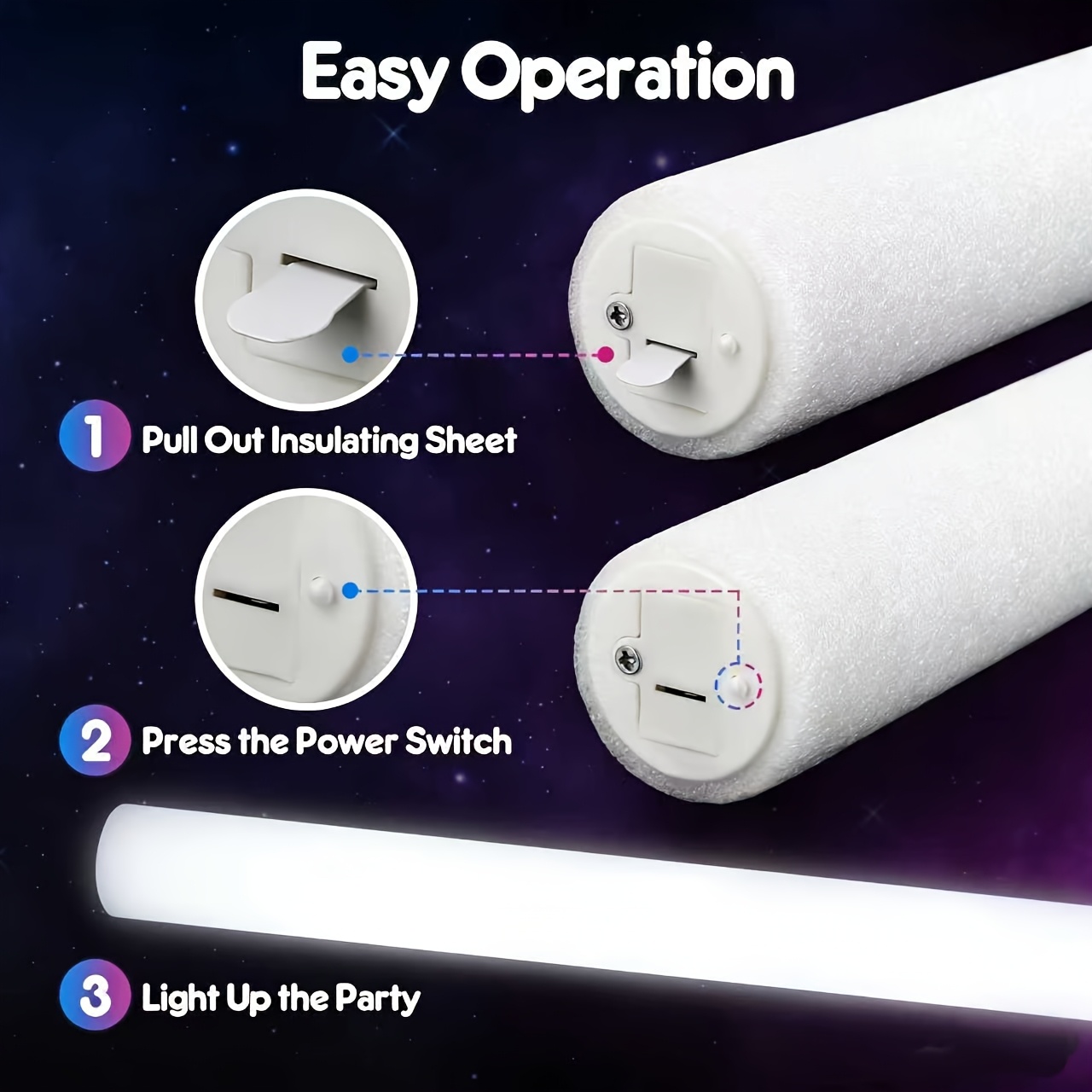 20/30pcs LED White Foam Glow S - Flashing Led Foam Sticks Party ulasan dan harga