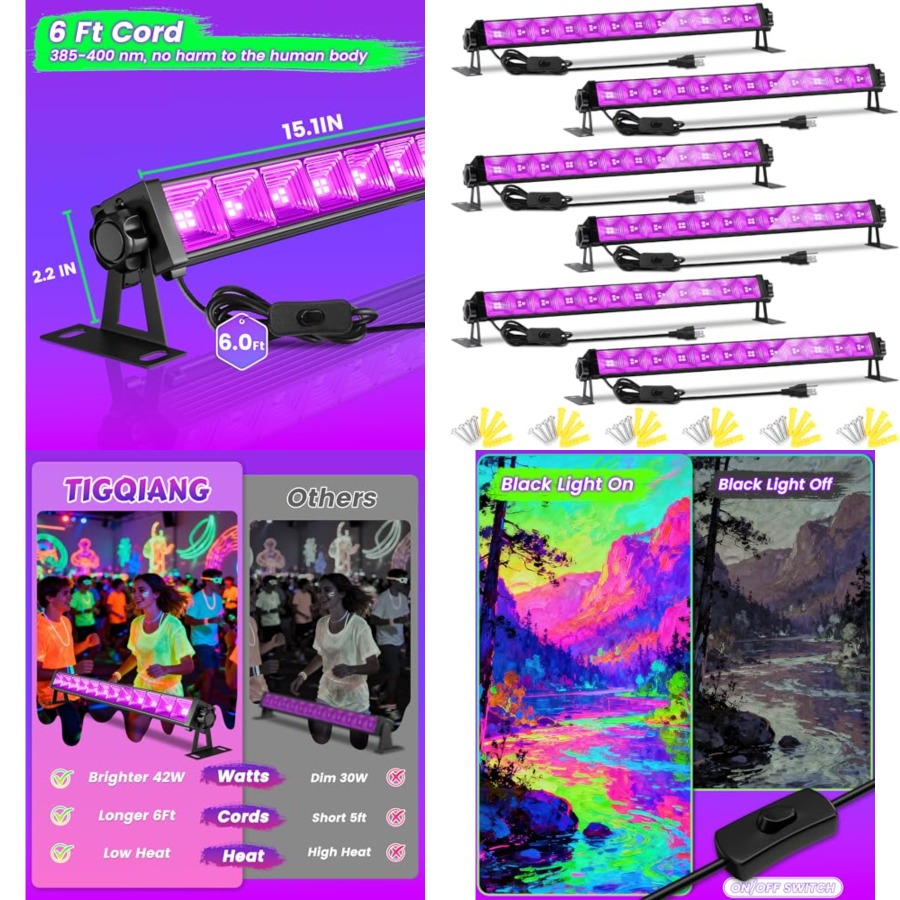 4W Pack LED Black Light Bar, B - Party Supplies ulasan dan harga