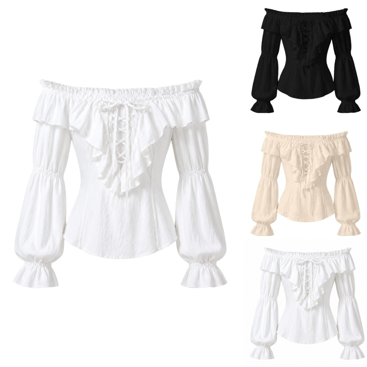 Pirate Blouse Women Medieval P - Costumes ulasan dan harga