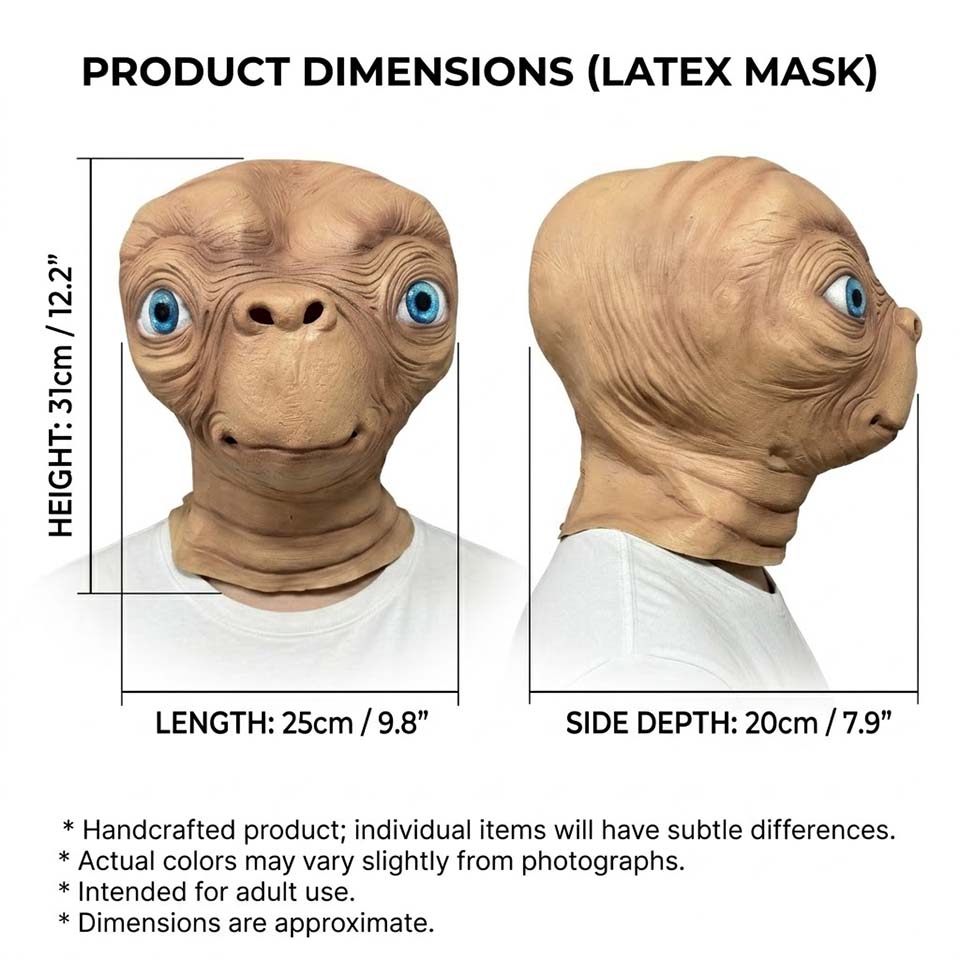 Realistic ET Alien Latex Mask  - Latex Alien Mask Realistic ulasan dan harga
