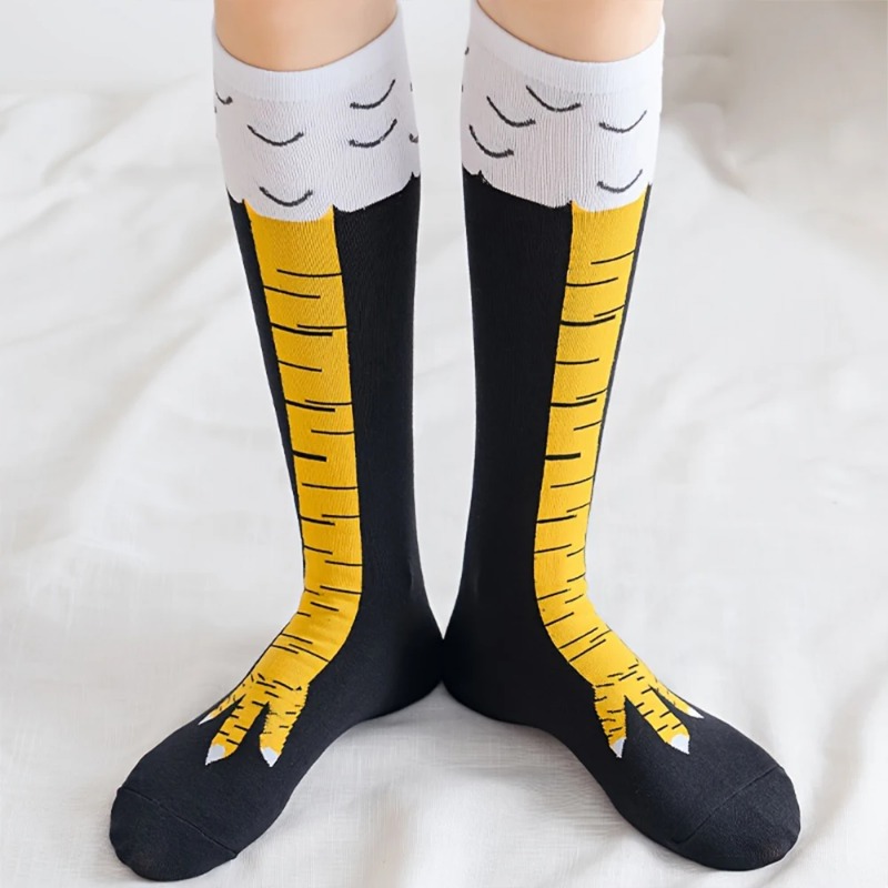 1/2/5 Pairs Women Knee High So - Funny Chicken Leg Socks ulasan dan harga