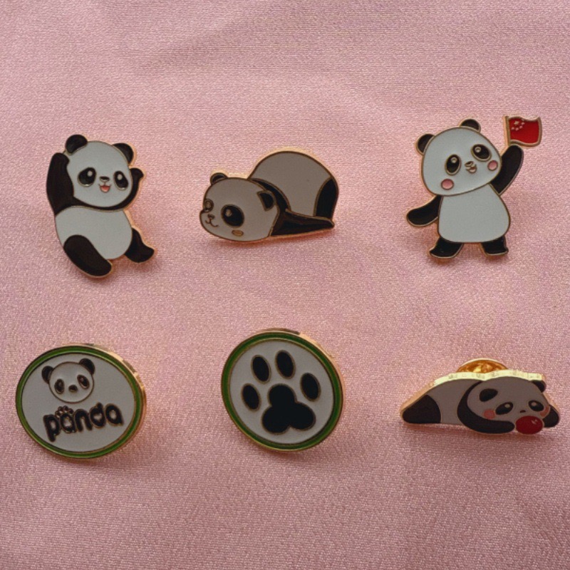 6pcs Cartoon China Panda Badge - Party Supplies ulasan dan harga