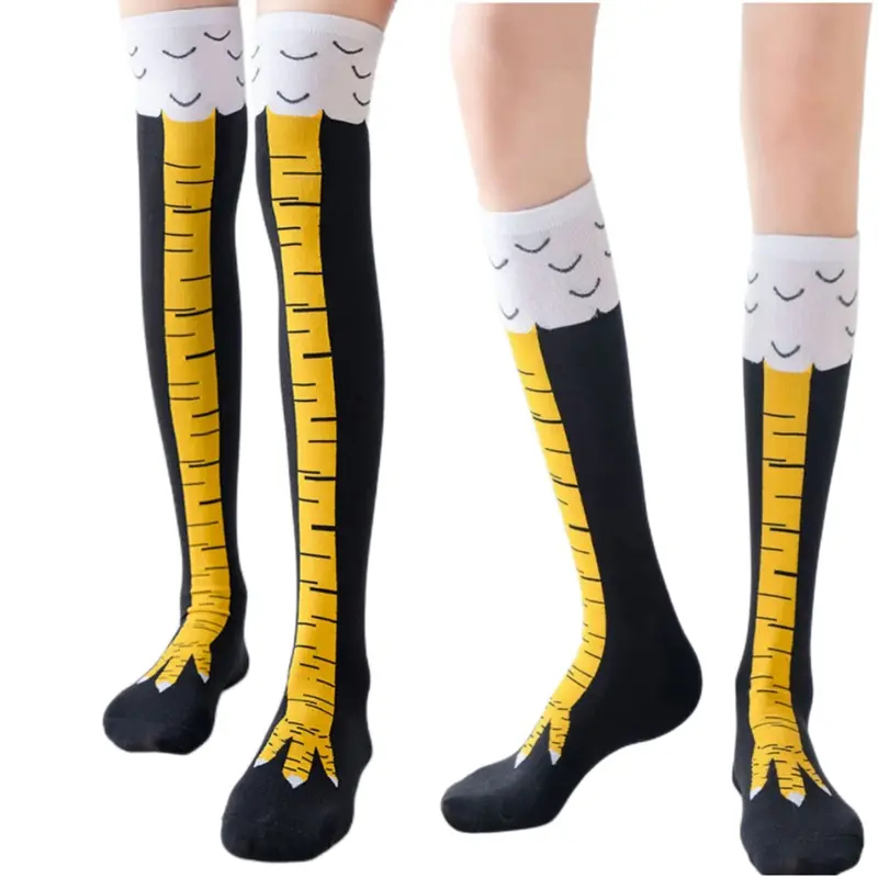 1/2/4Pairs Women Knee High Soc - Funny Chicken Leg Socks ulasan dan harga