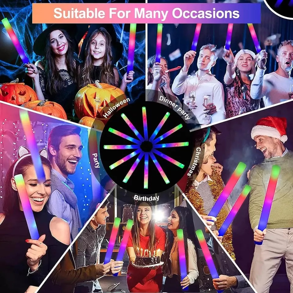 Glow Sticks Bulk 100Pack LED L - Flashing Led Foam Sticks Party ulasan dan harga