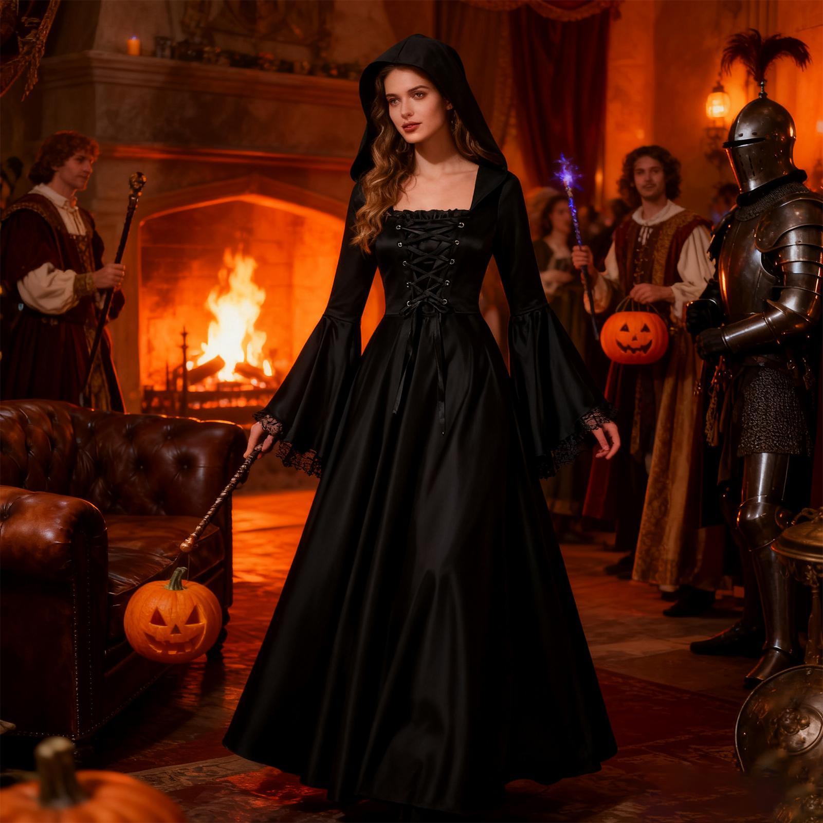 Halloween Witch Costume Mediev - Medieval Renaissance Dress Women ulasan dan harga