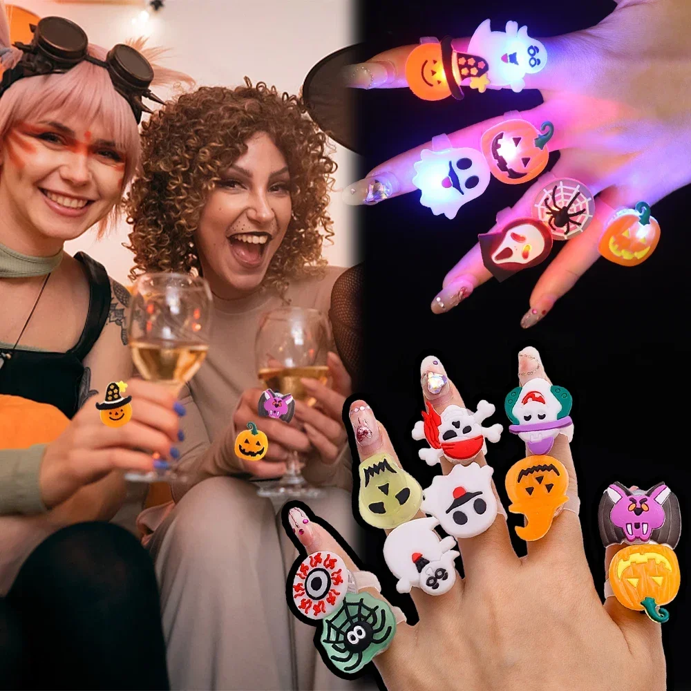 Halloween Luminous Rings Creat - Glow In The Dark Party Glasses ulasan dan harga