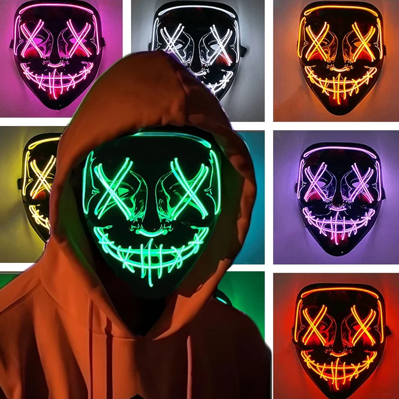 Scary Halloween Cosplay Light  - Led Purge Mask Halloween ulasan dan harga