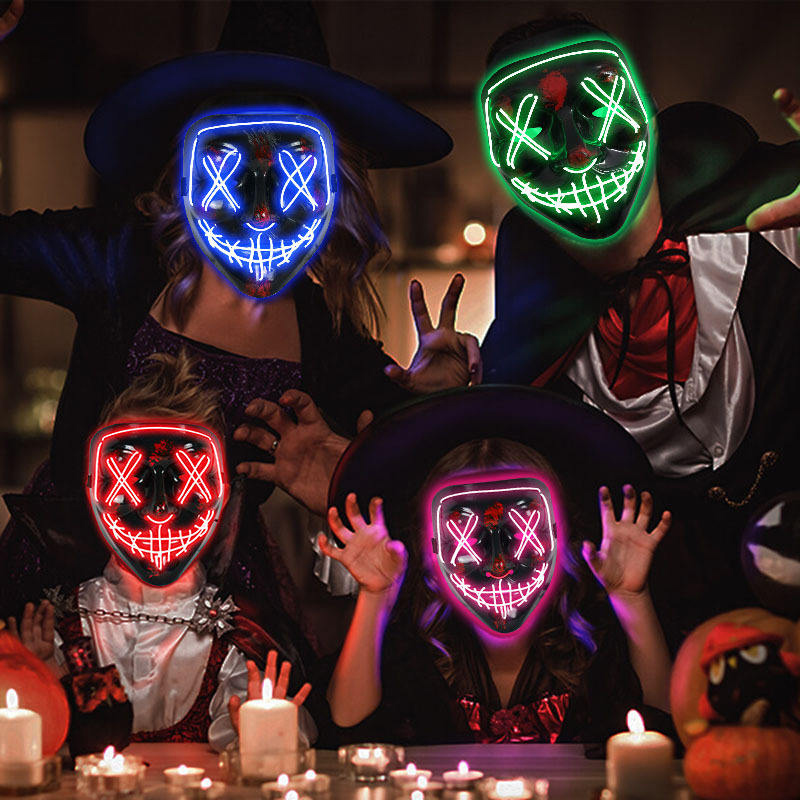 Scary Halloween Cosplay Light  - Led Purge Mask Halloween ulasan dan harga