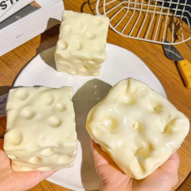 Taba Squishy Cheese Cube Stres - Novelty Gifts ulasan dan harga