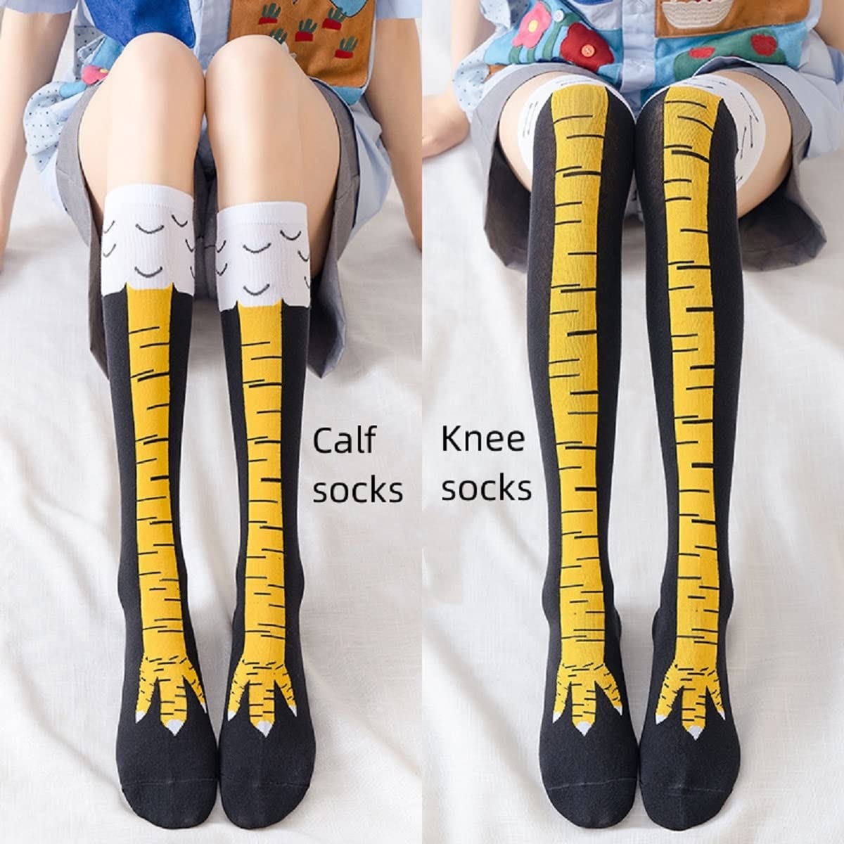 1/2pairs Chicken Feet Print Th - Funny Chicken Leg Socks ulasan dan harga