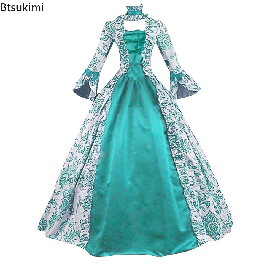 New Medieval Flare Sleeve Dres - Medieval Renaissance Dress Women ulasan dan harga