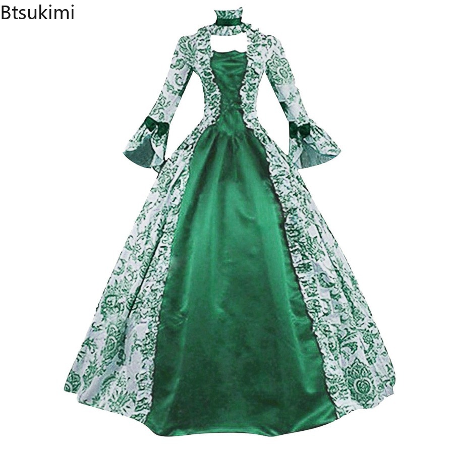 New Medieval Flare Sleeve Dres - Medieval Renaissance Dress Women ulasan dan harga