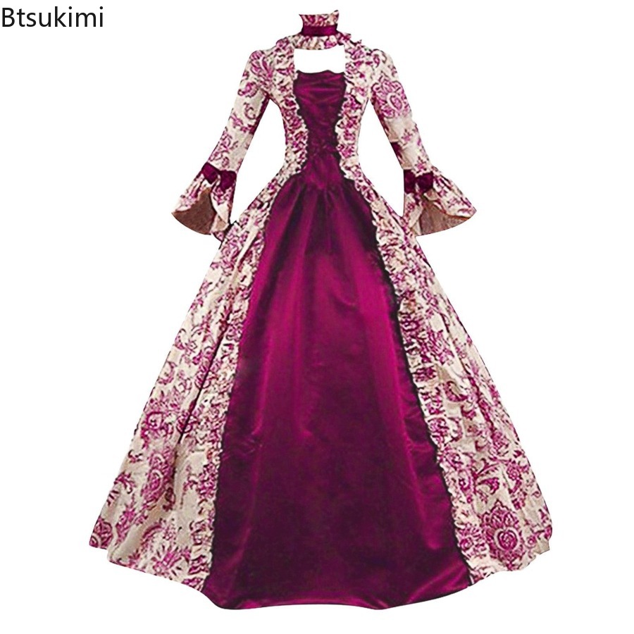 New Medieval Flare Sleeve Dres - Medieval Renaissance Dress Women ulasan dan harga
