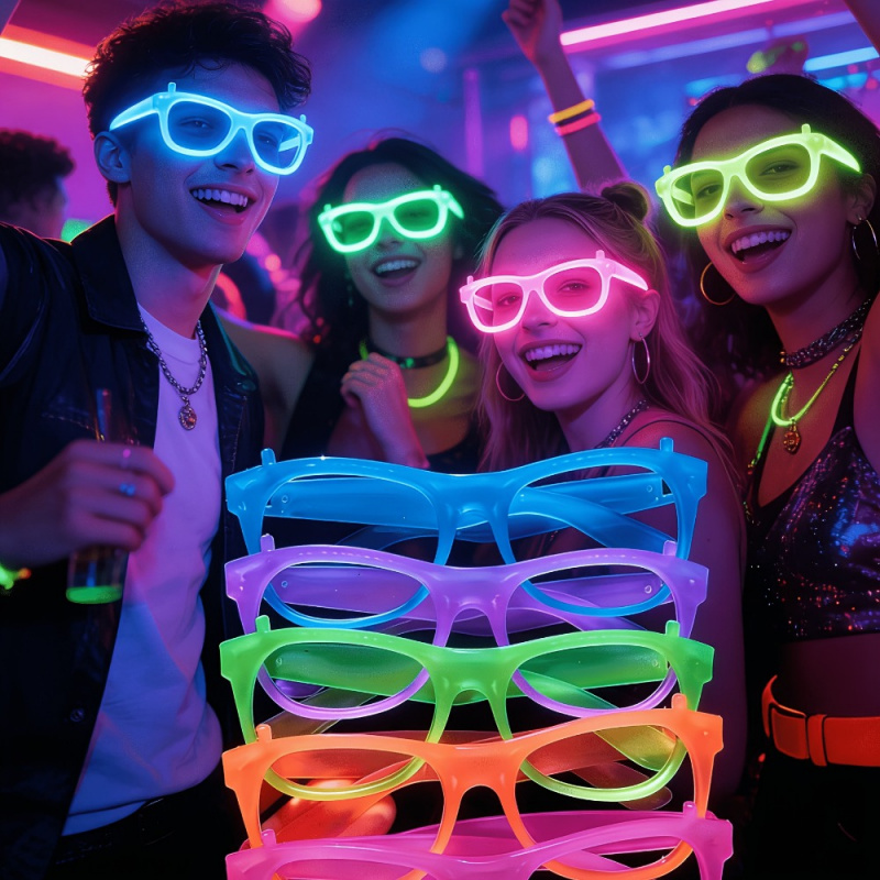 2/12pcs Glow-in-the-Dark Neon  - Glow In The Dark Party Glasses ulasan dan harga