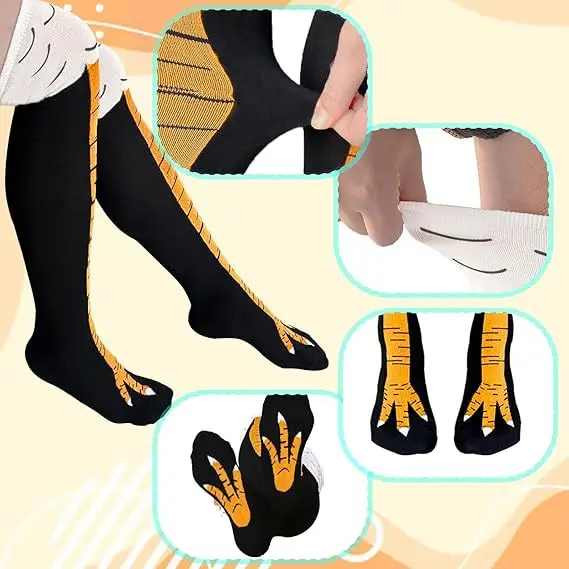 Trendy Women Socks With Knee L - Funny Chicken Leg Socks ulasan dan harga
