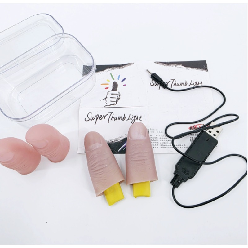 7 Color Light-Pair Set Chargin - Thumb Tip Magic Trick Set ulasan dan harga