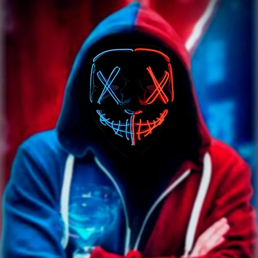 Hot Sale Halloween Glowing Sca - Led Purge Mask Halloween ulasan dan harga