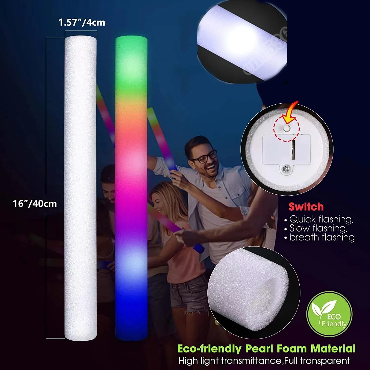 LED Glow Sticks Glow Foam Stic - Flashing Led Foam Sticks Party ulasan dan harga