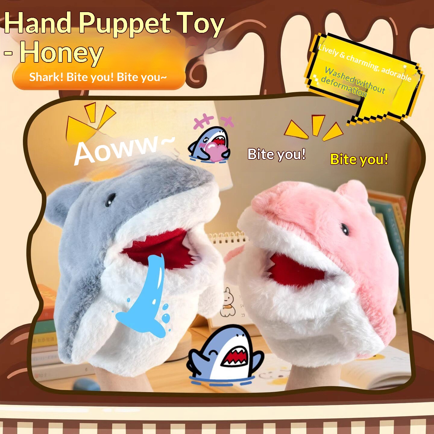 Shark Hand Puppet Plush Shark  - Prank Toys ulasan dan harga