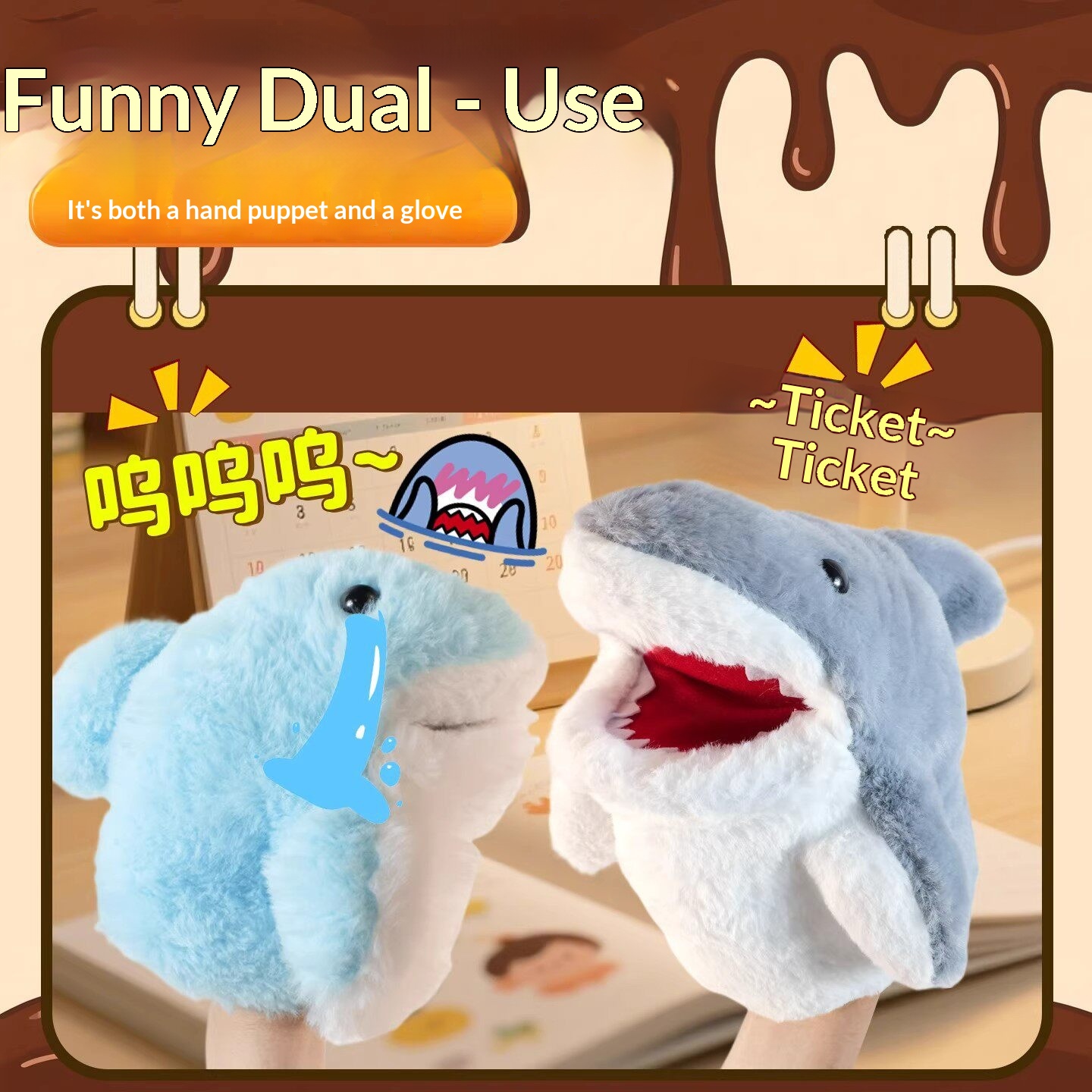 Shark Hand Puppet Plush Shark  - Prank Toys ulasan dan harga