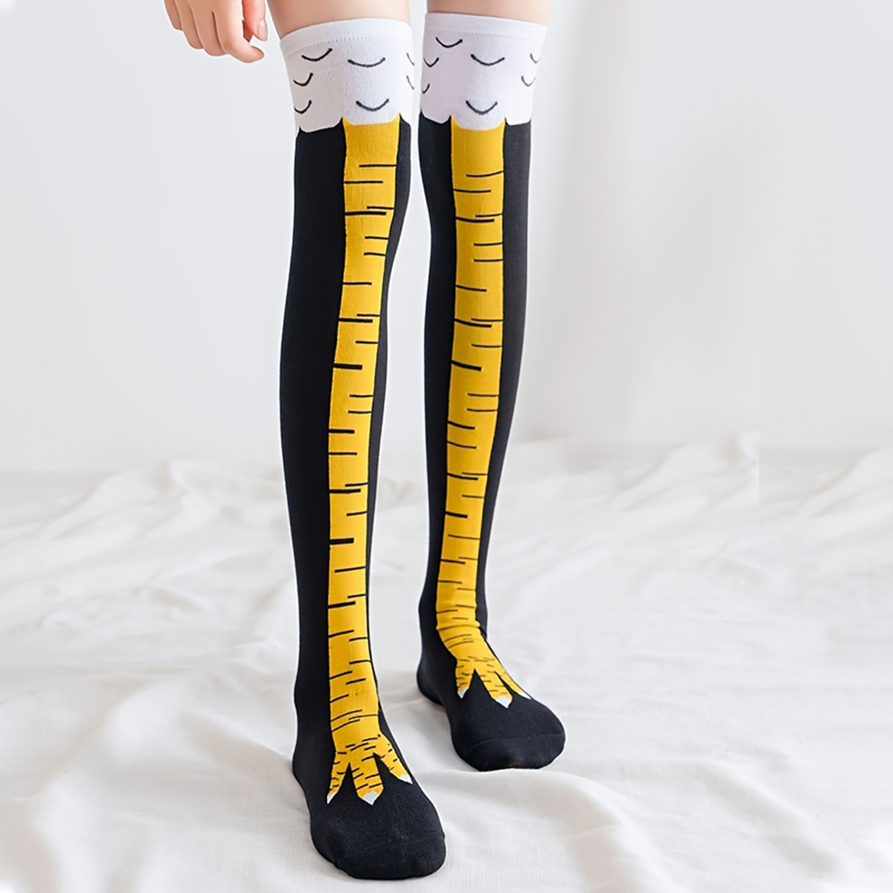 1 Pairs Women Knee High Socks  - Funny Chicken Leg Socks ulasan dan harga