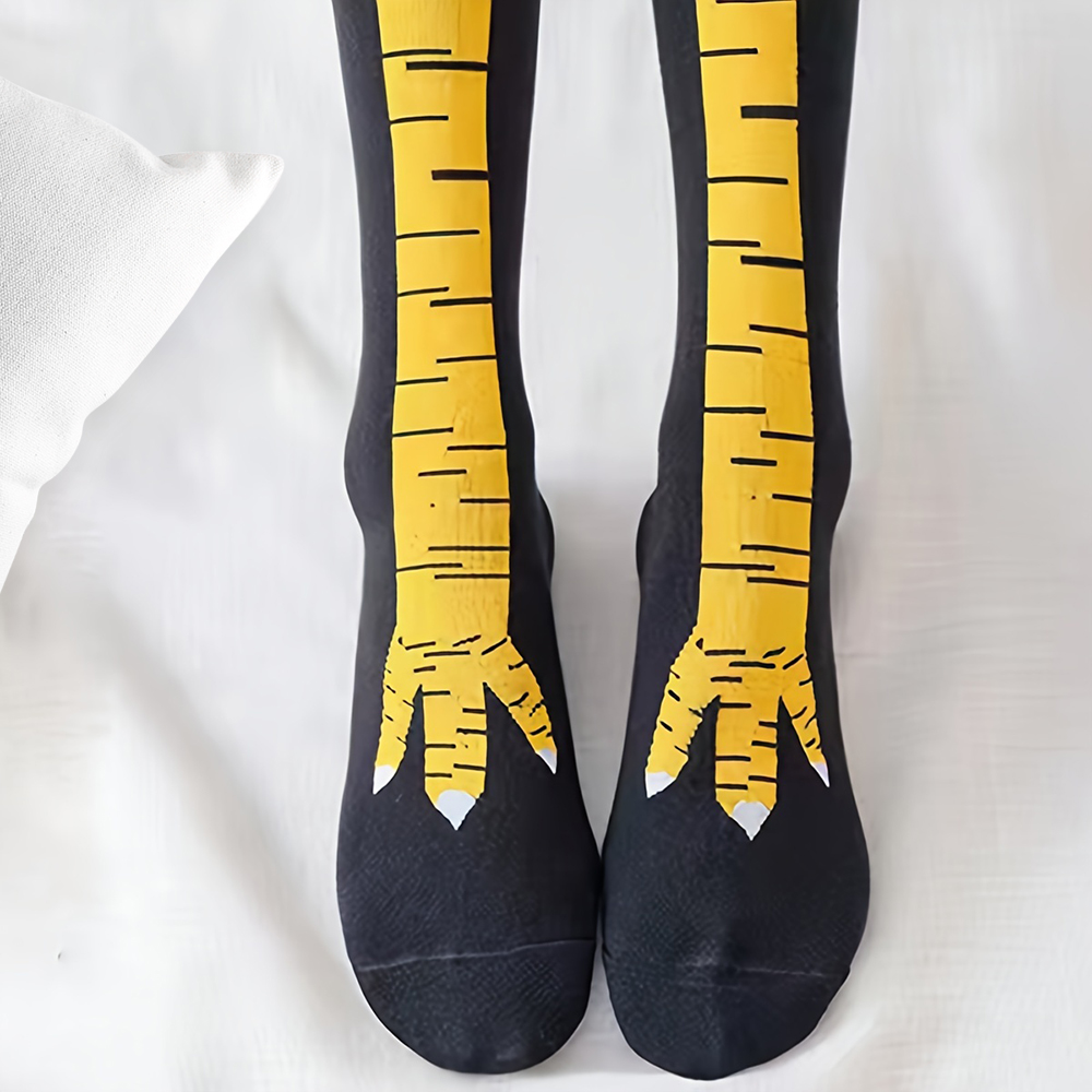 1 Pairs Women Knee High Socks  - Funny Chicken Leg Socks ulasan dan harga