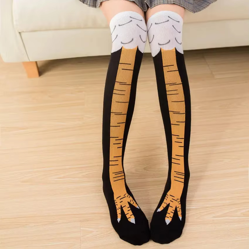 1/2/5 Pairs Women Knee High So - Funny Chicken Leg Socks ulasan dan harga
