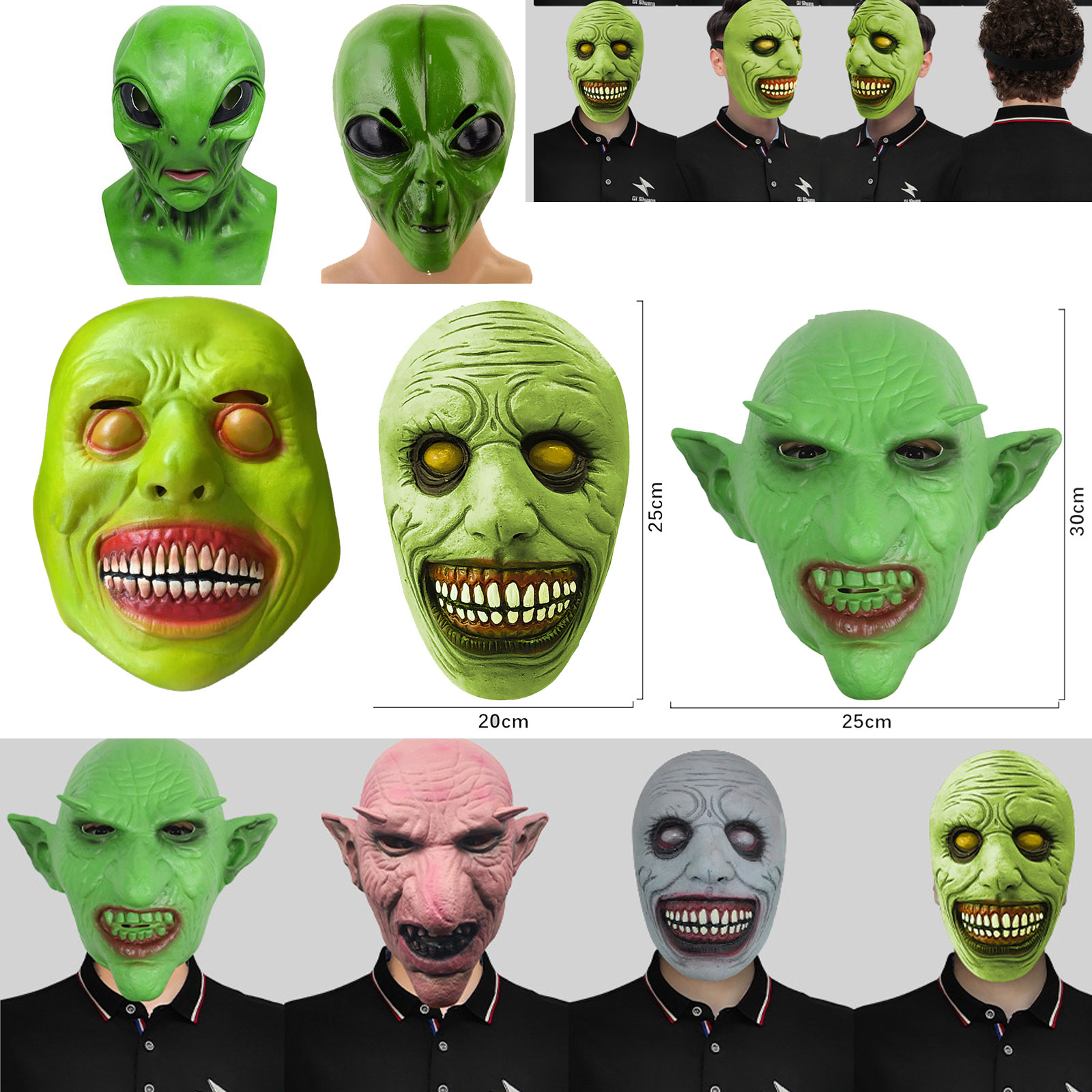 Halloween Alien Mask Realistic - Latex Alien Mask Realistic ulasan dan harga