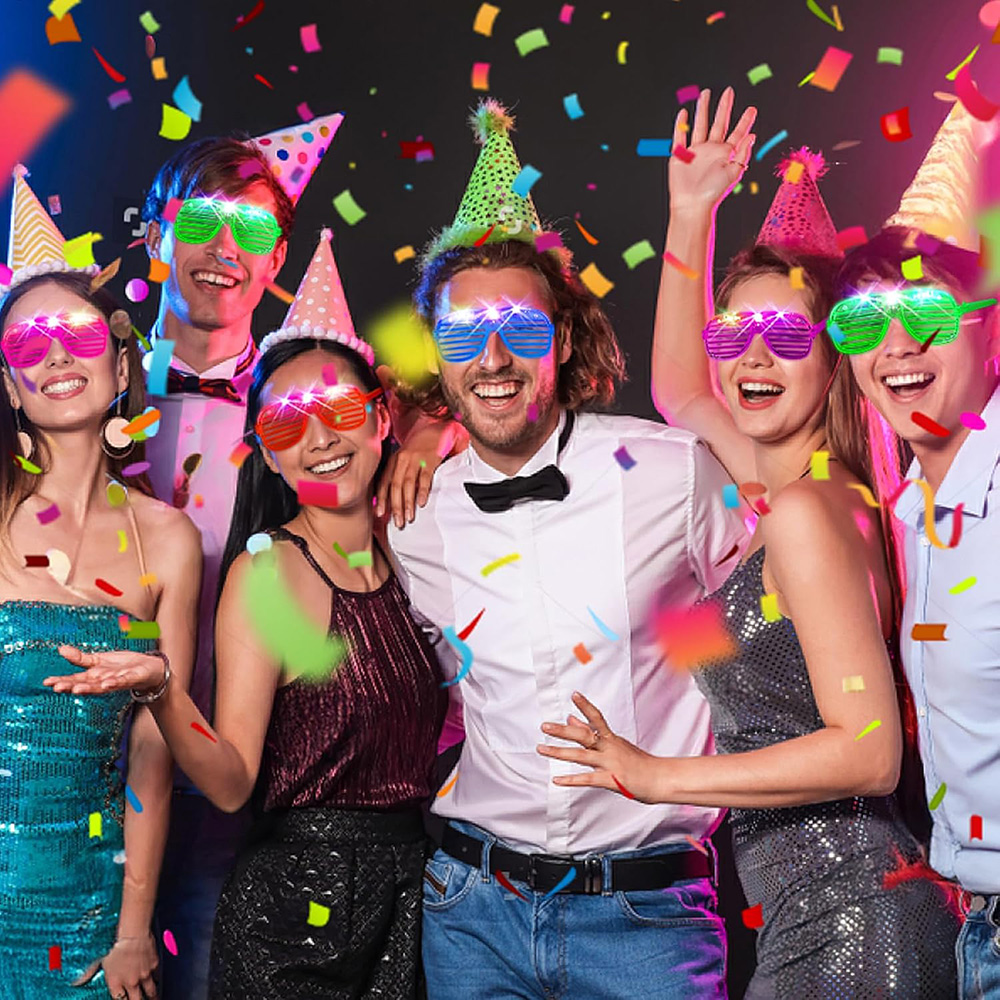 LED Glasses 6 Neon Colors Glow - Glow In The Dark Party Glasses ulasan dan harga