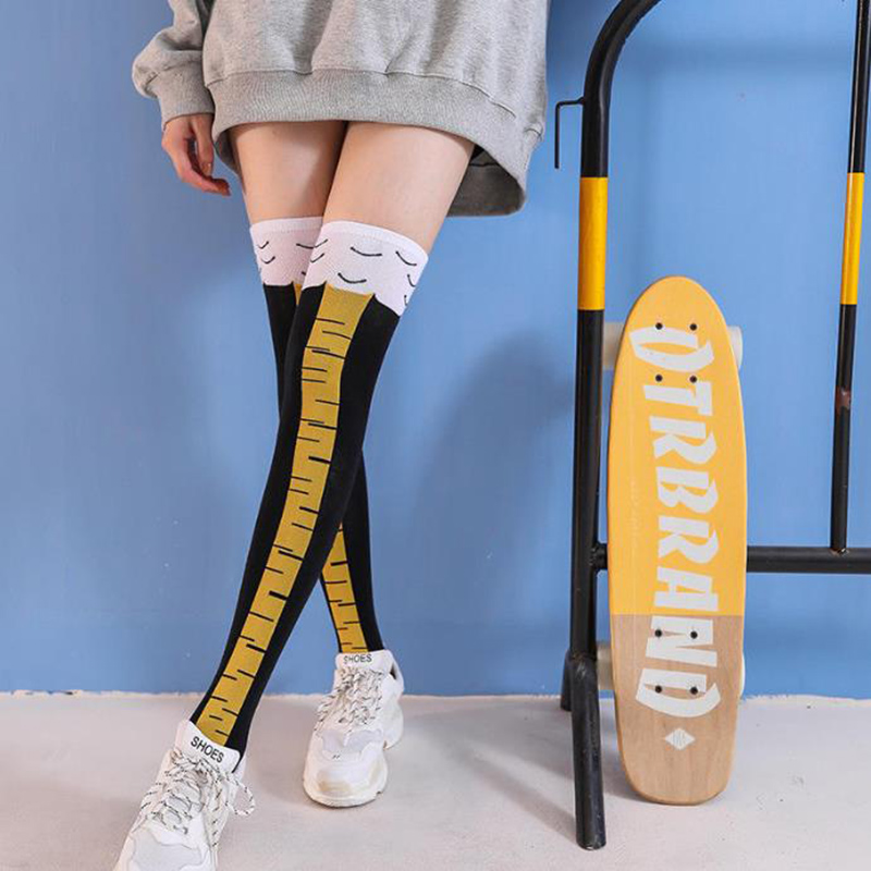 1-4 Pairs Women Knee High Sock - Funny Chicken Leg Socks ulasan dan harga