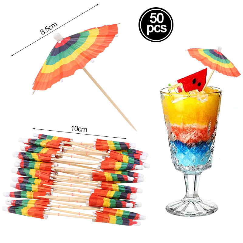 30/50pcs Umbrella Cocktail Pic - Glow In The Dark Party Glasses ulasan dan harga
